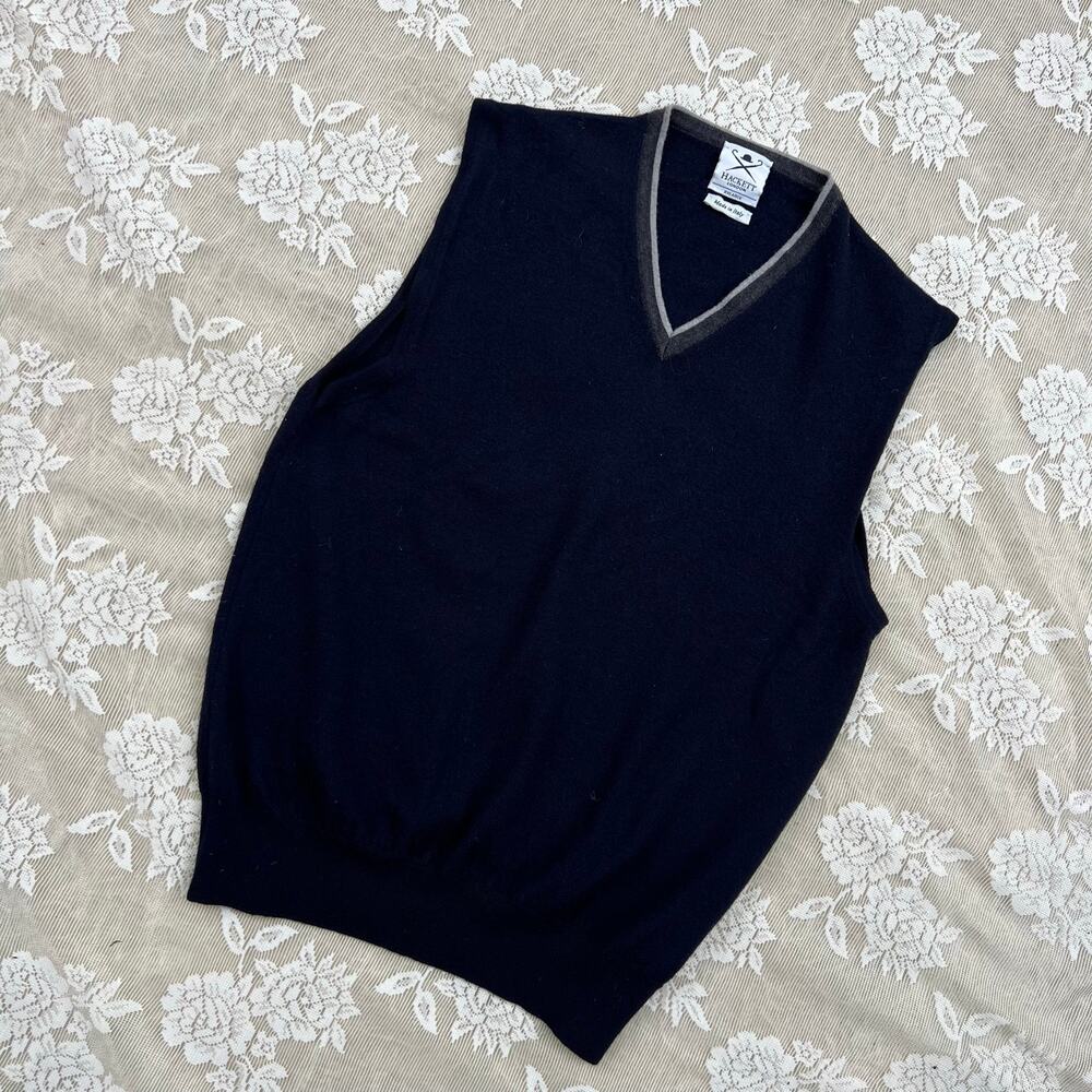 Hackett London 100% Merino Wool Sweater Vest – Fits Men’s Small